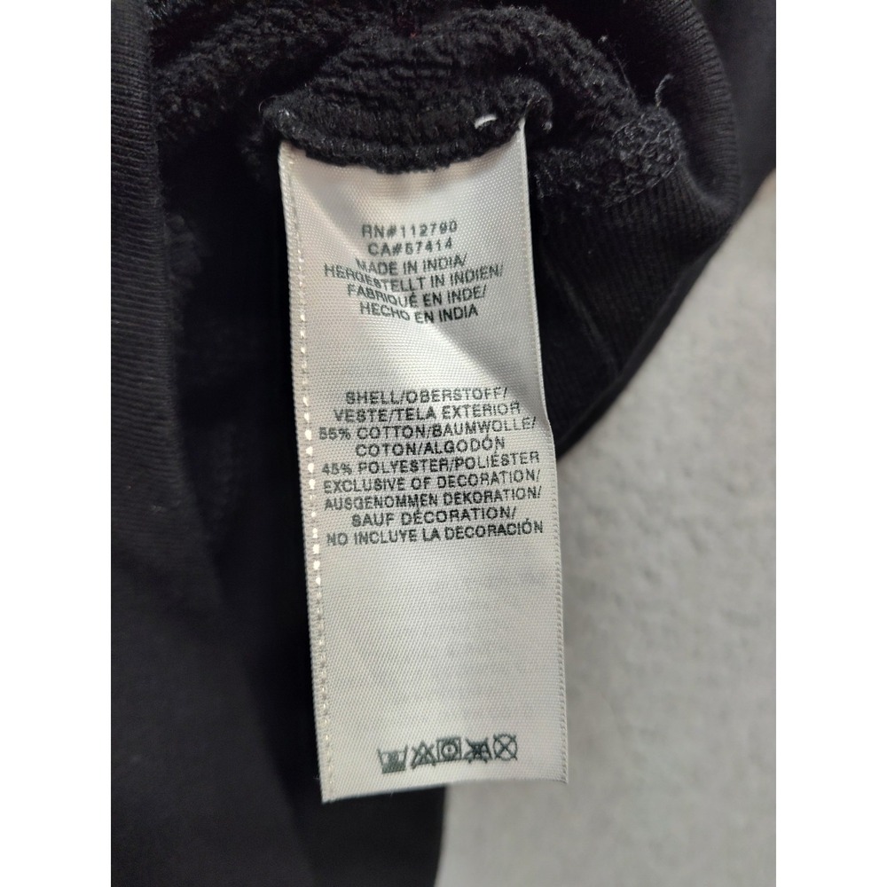 True Religion Women Sweater Dress L Black Hooded Pockets 1/4 Zip Logo Casual - Picture 8 of 16